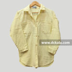 شومیز حصیری دو جیب (لیمویی)