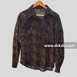 شومیز پلنگی نگینی (قهوه ای)